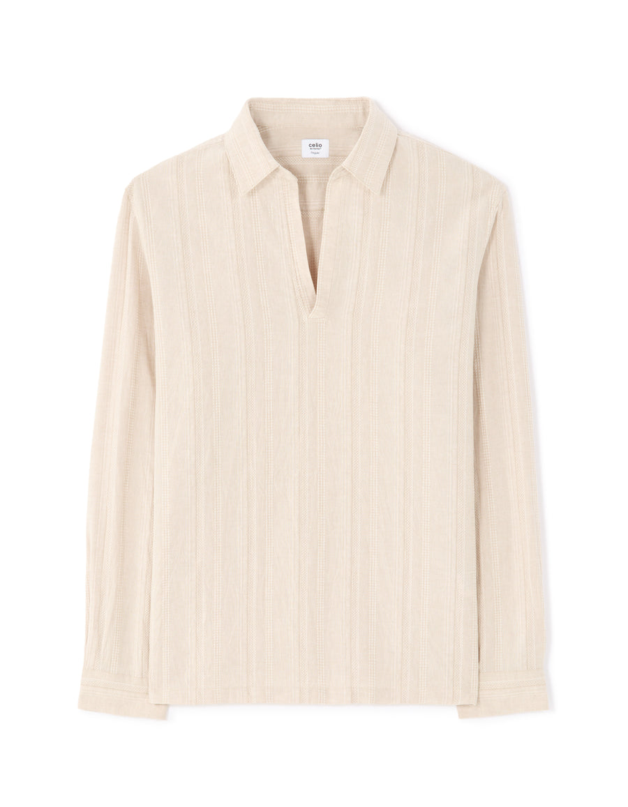 Regular Fit Cotton Solid French Collar Shirts