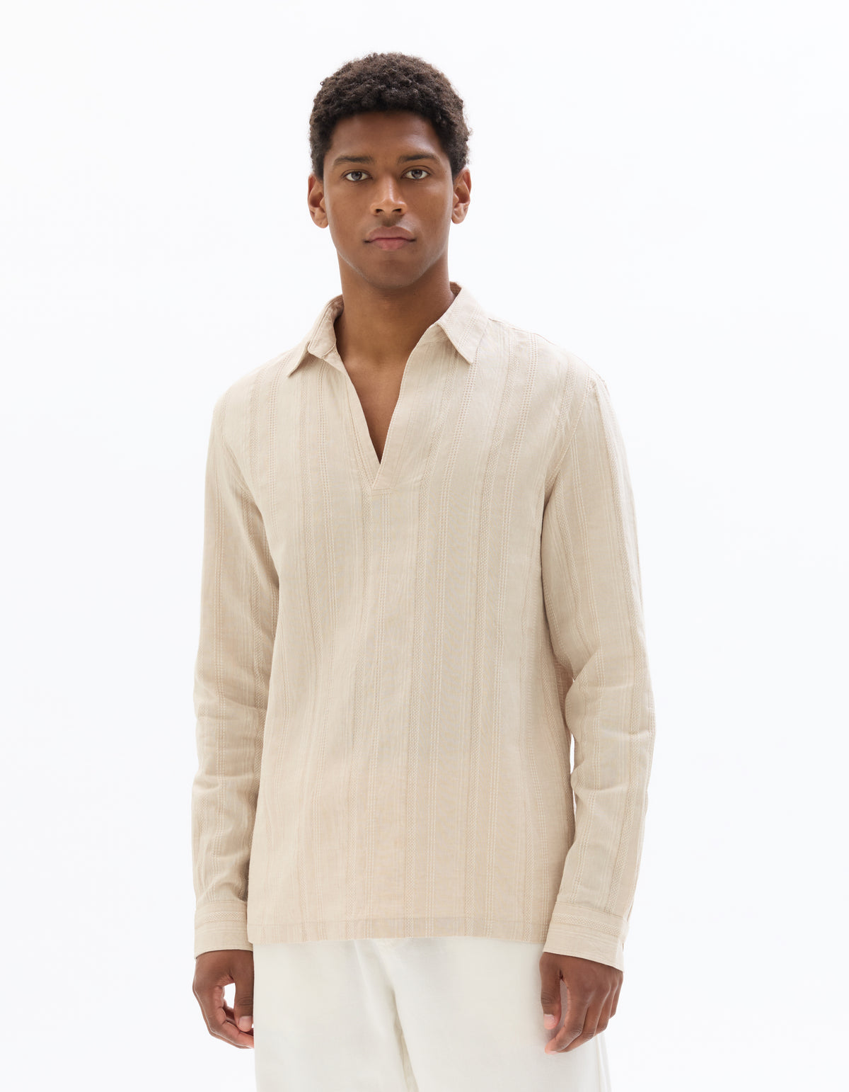 Regular Fit Cotton Solid French Collar Shirts