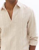 Regular Fit Cotton Solid French Collar Shirts