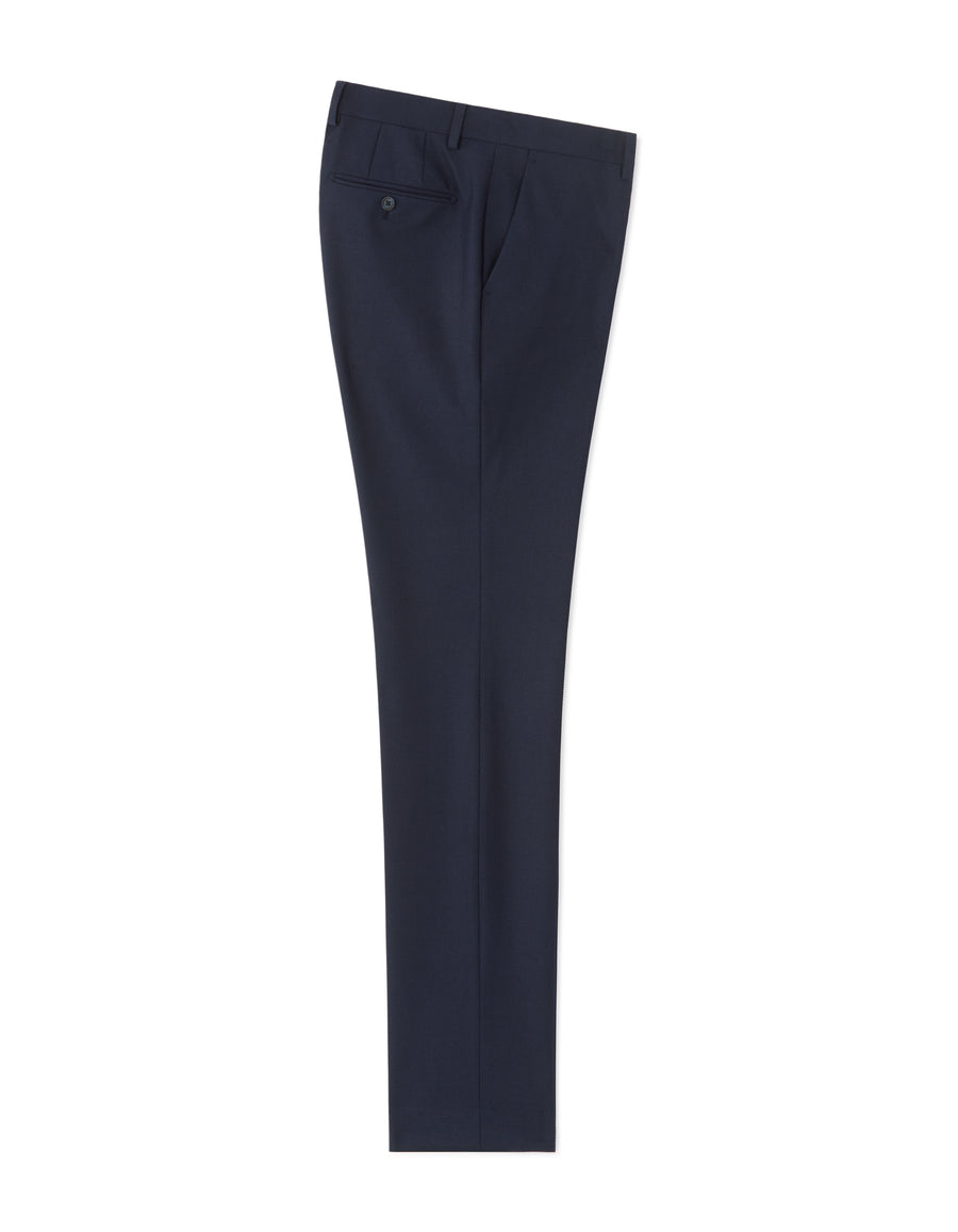 Slim Fit 100% Polyester Formal Trouser - Navy Blue