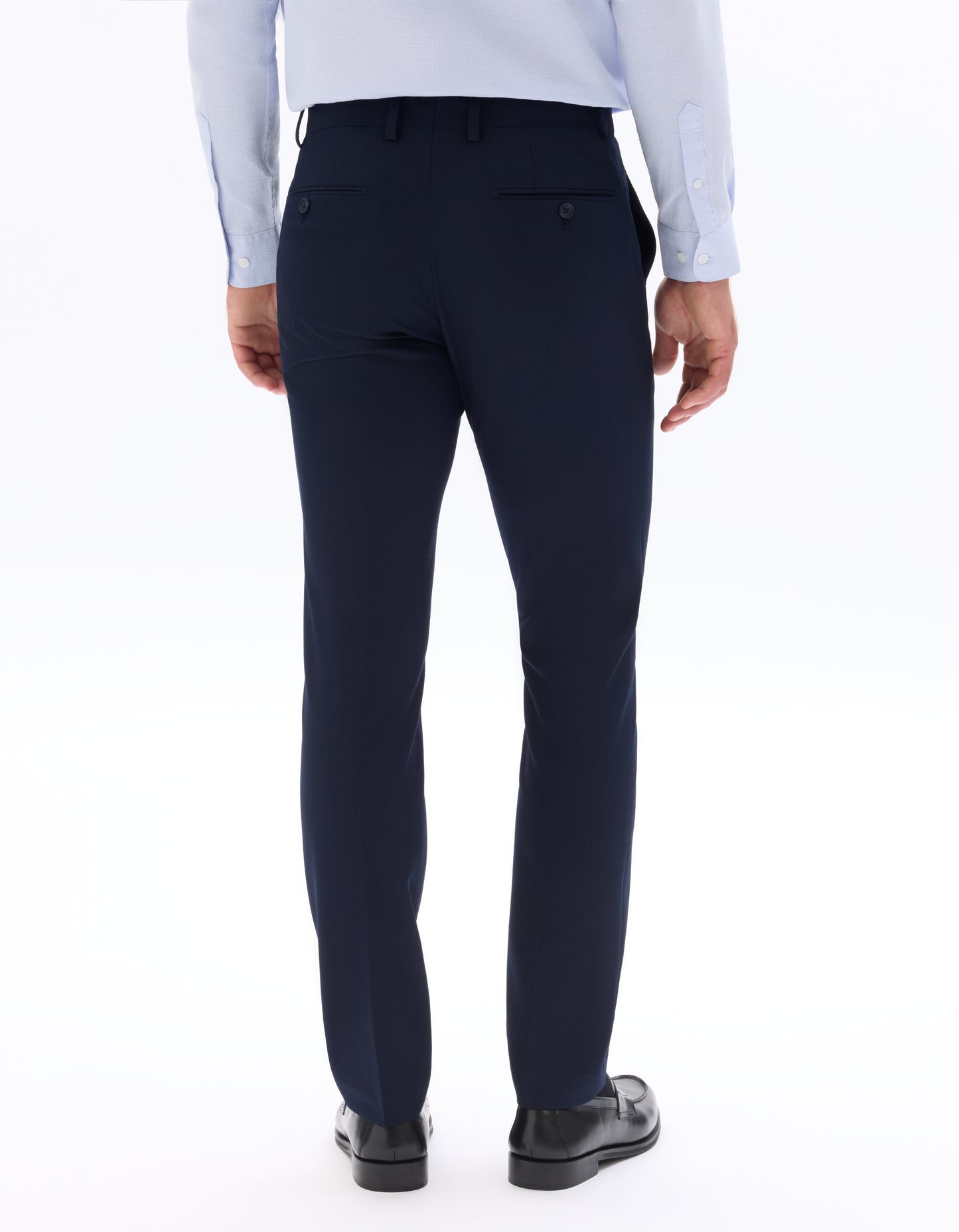 Slim Fit 100% Polyester Formal Trouser - Navy Blue