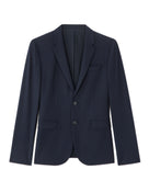 Slim Fit 100% Polyester Regular Collar Blazer - Navy Blue