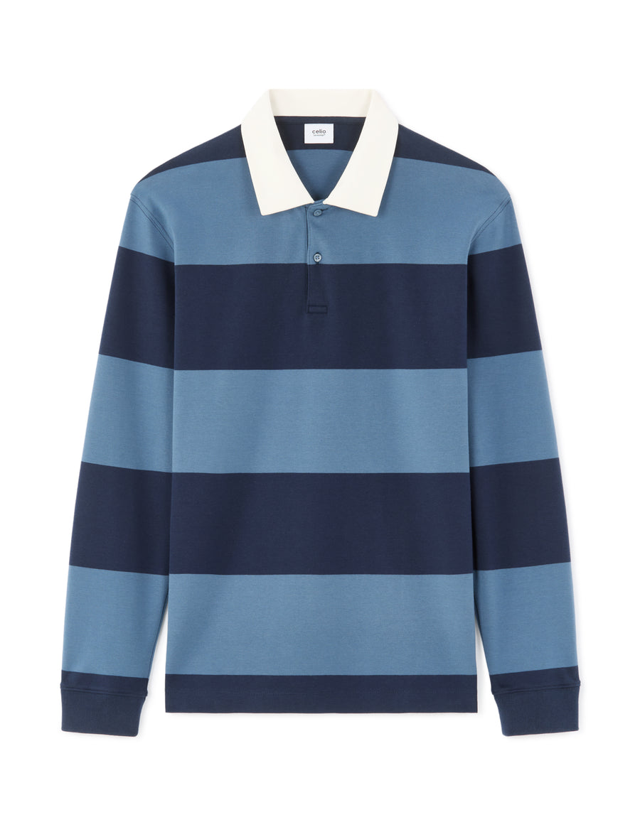 Regular Fit 100% Cotton Stripes Polo Collar T-Shirts