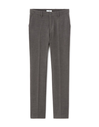 Straight Fit Poly-Viscose Solid  Casual Trouser - Grey