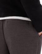 Straight Fit Poly-Viscose Solid  Casual Trouser - Grey
