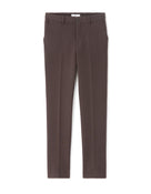 Straight Fit Poly-Viscose Solid  Casual Trouser - Brown