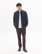 Straight Fit Poly-Viscose Solid  Casual Trouser - Brown