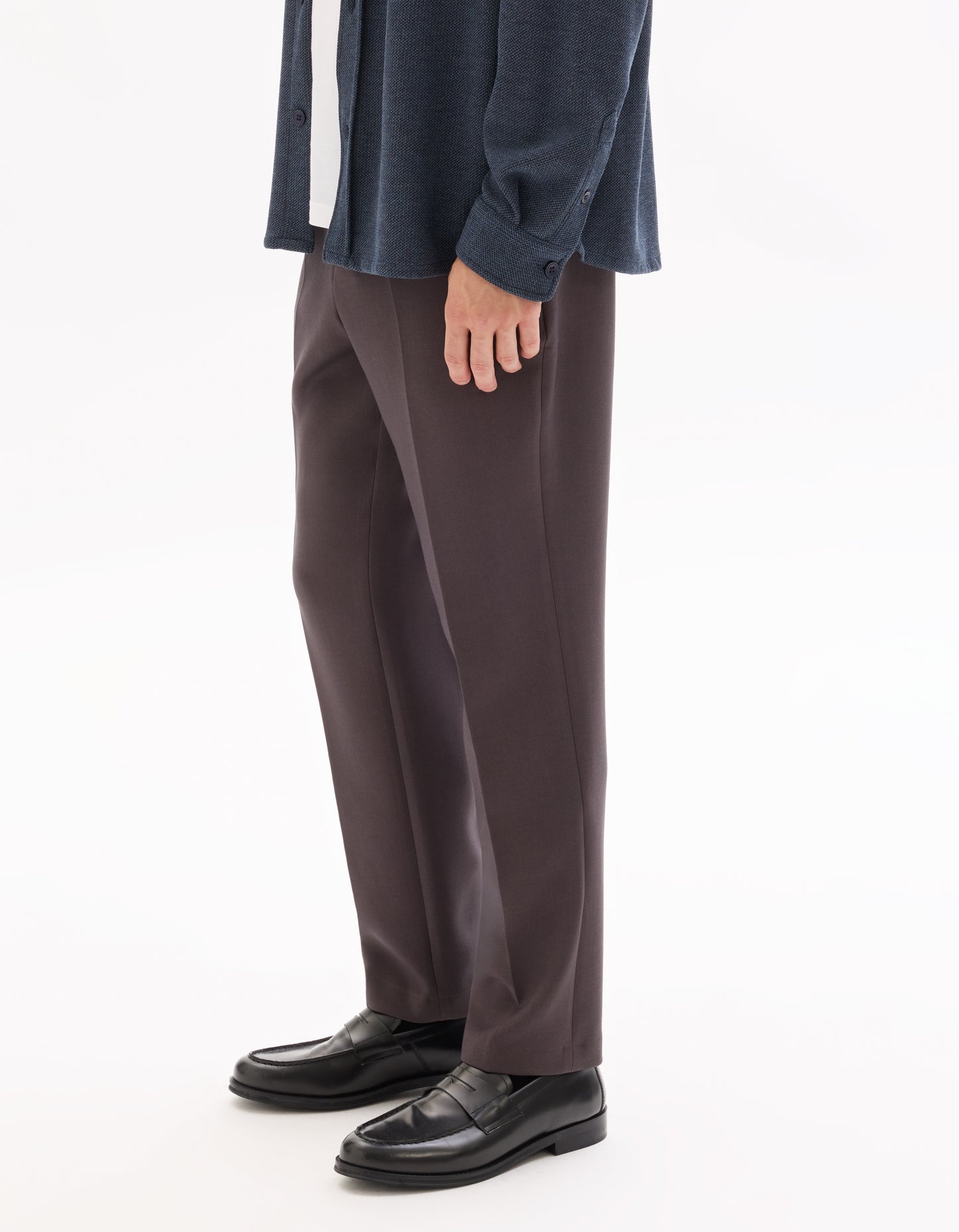 Straight Fit Poly-Viscose Solid  Casual Trouser - Brown