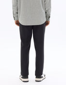 Straight Fit Poly-Viscose Solid  Casual Trouser - Black