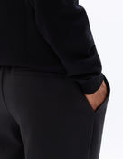 Straight Fit Poly-Viscose Solid  Casual Trouser - Black