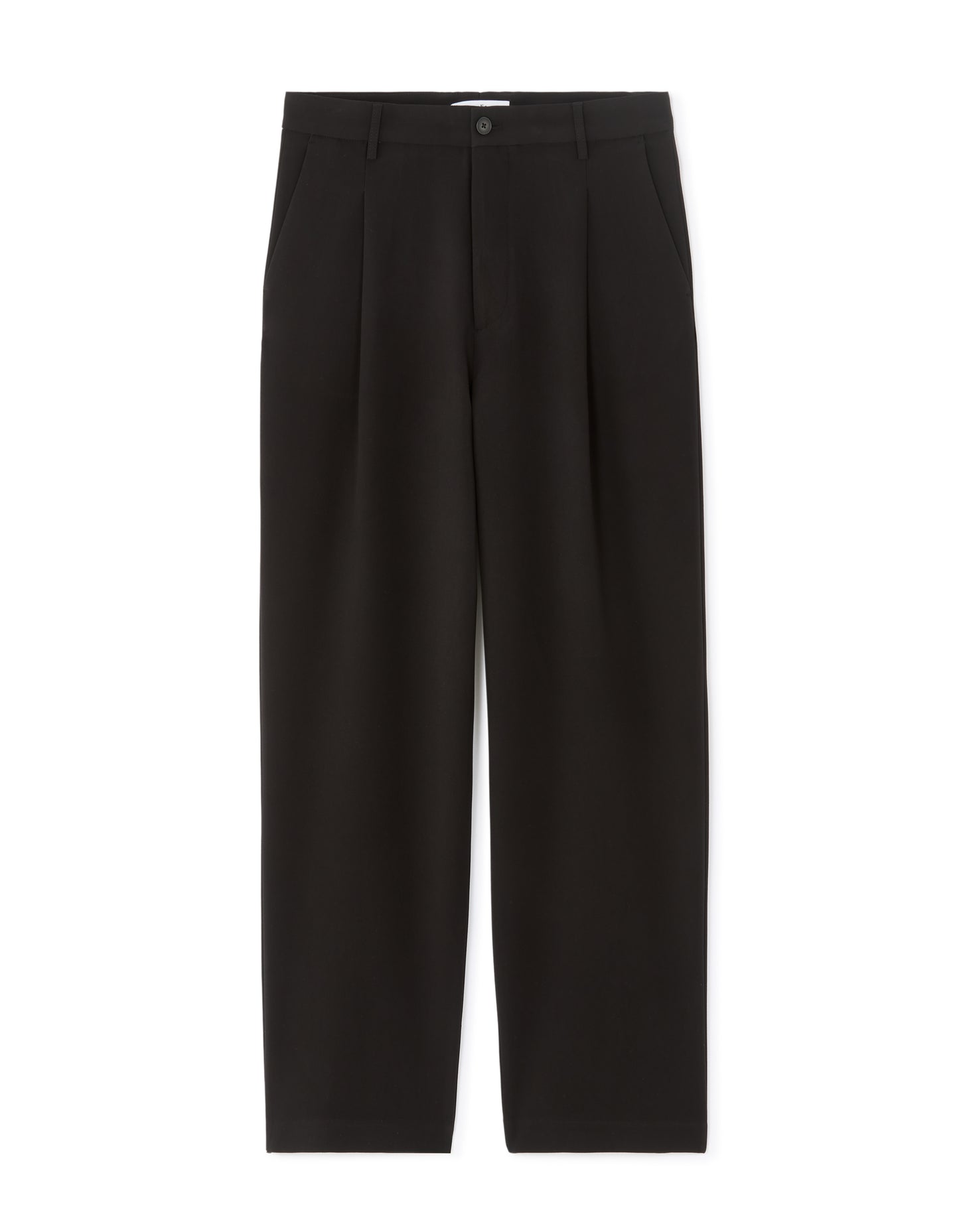 Baggy Fit Poly Viscose Casual Trousers - Black