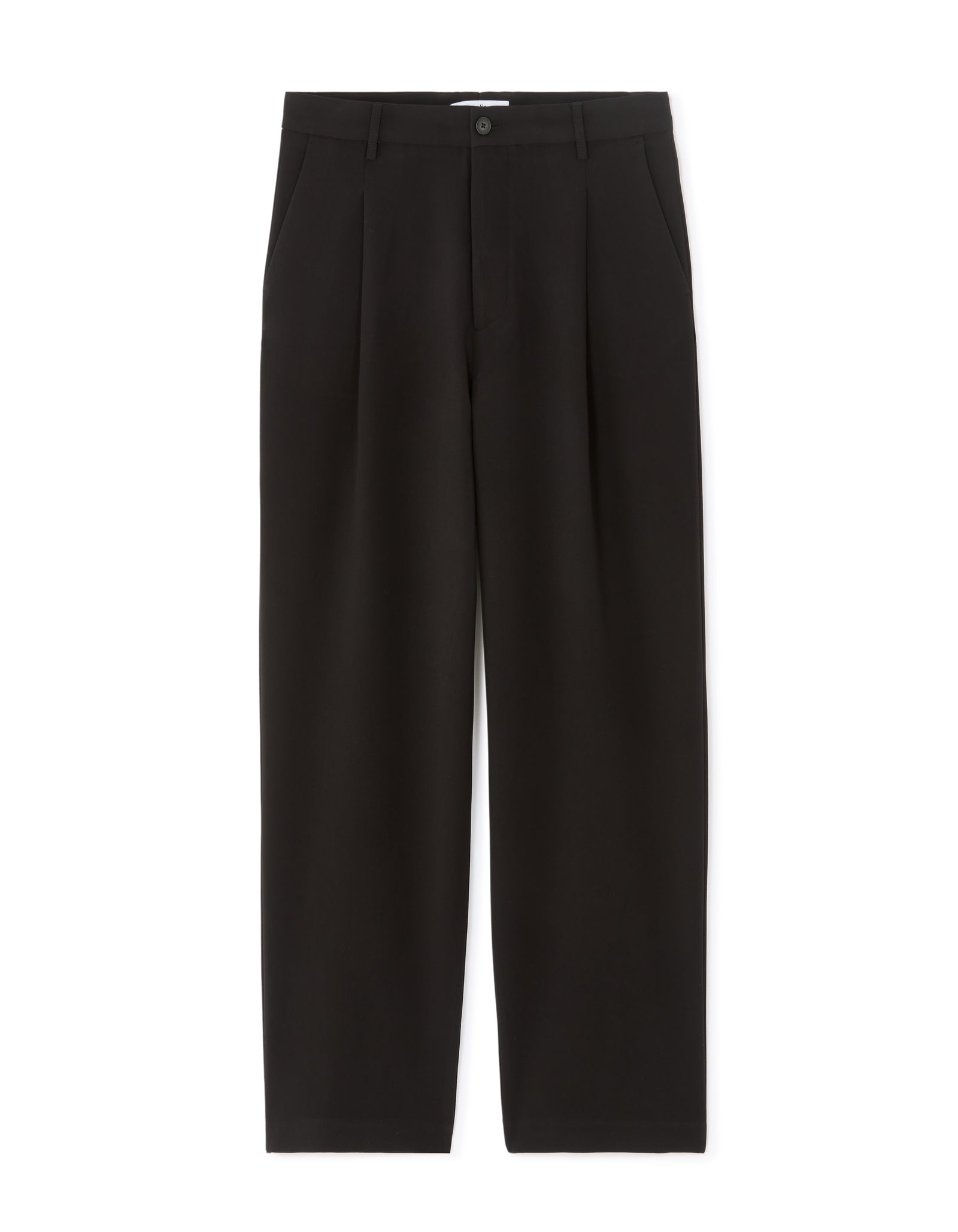 Baggy Fit Poly Viscose Casual Trousers - Black