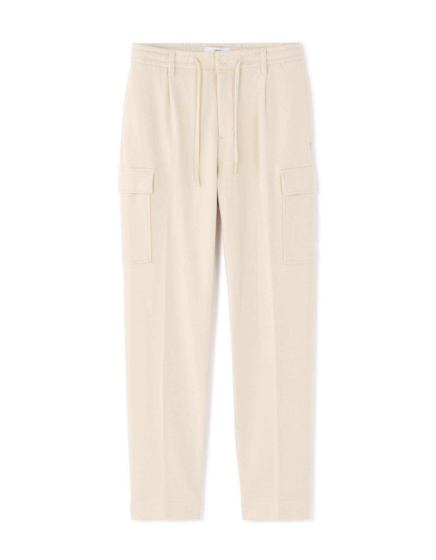Straight Fit 100% Cotton Solid Casual Trouser - Beige