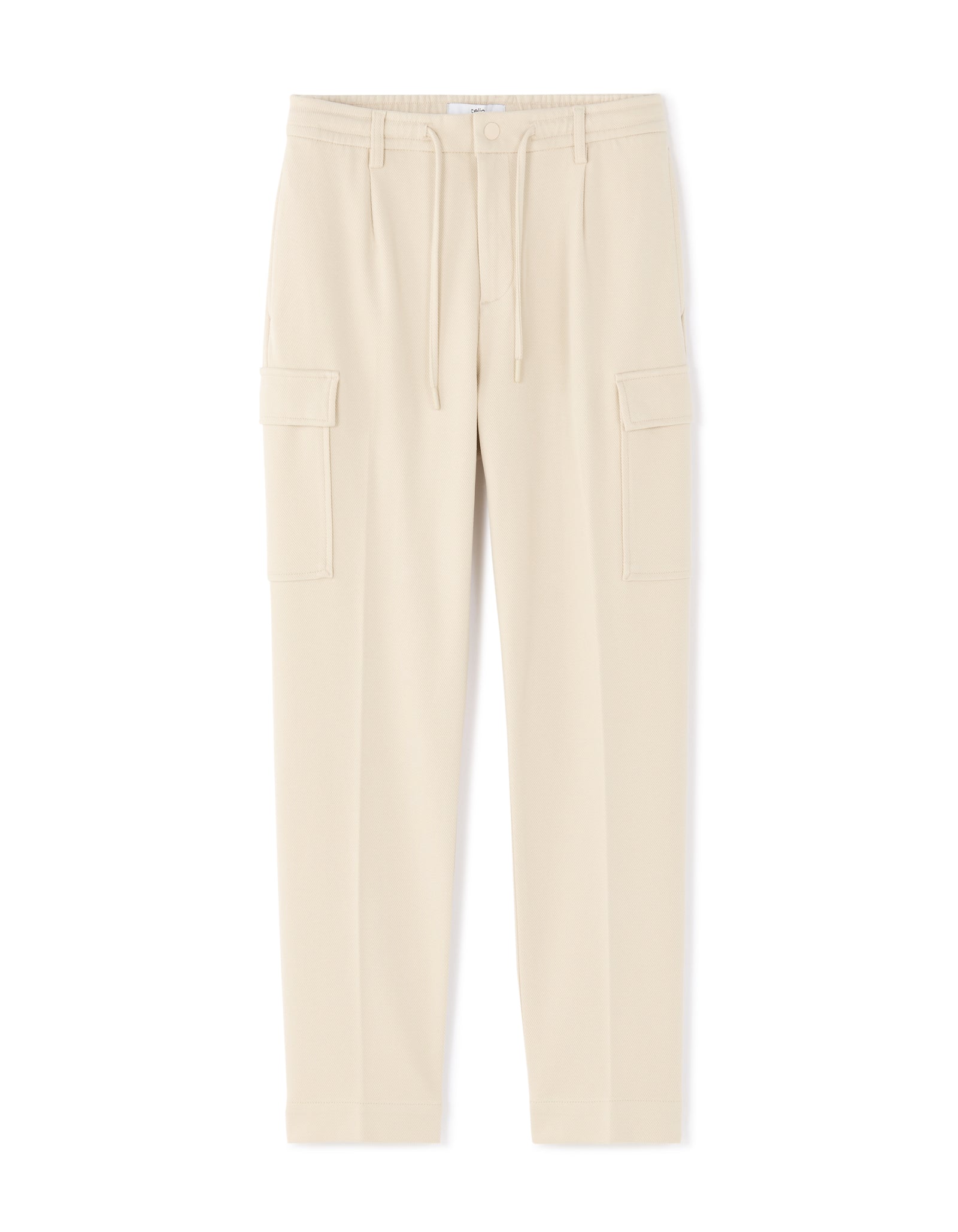 Straight Fit 100% Cotton Solid Casual Trouser - Beige