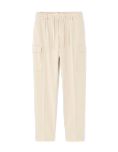 Straight Fit 100% Cotton Solid Casual Trouser - Beige