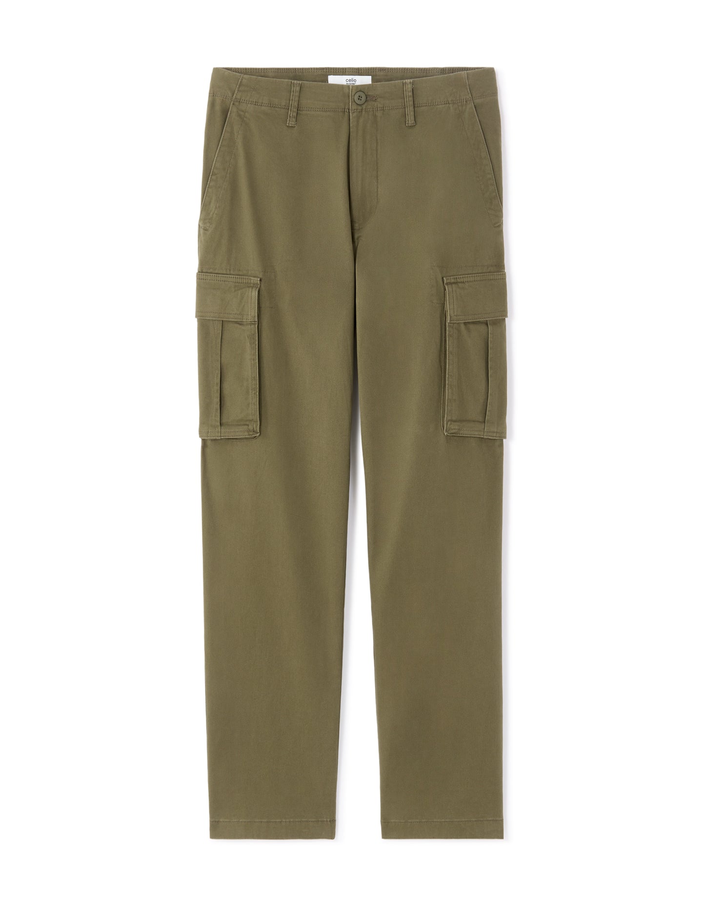 Straight Fit 100% Cotton Casual Trousers - Khaki