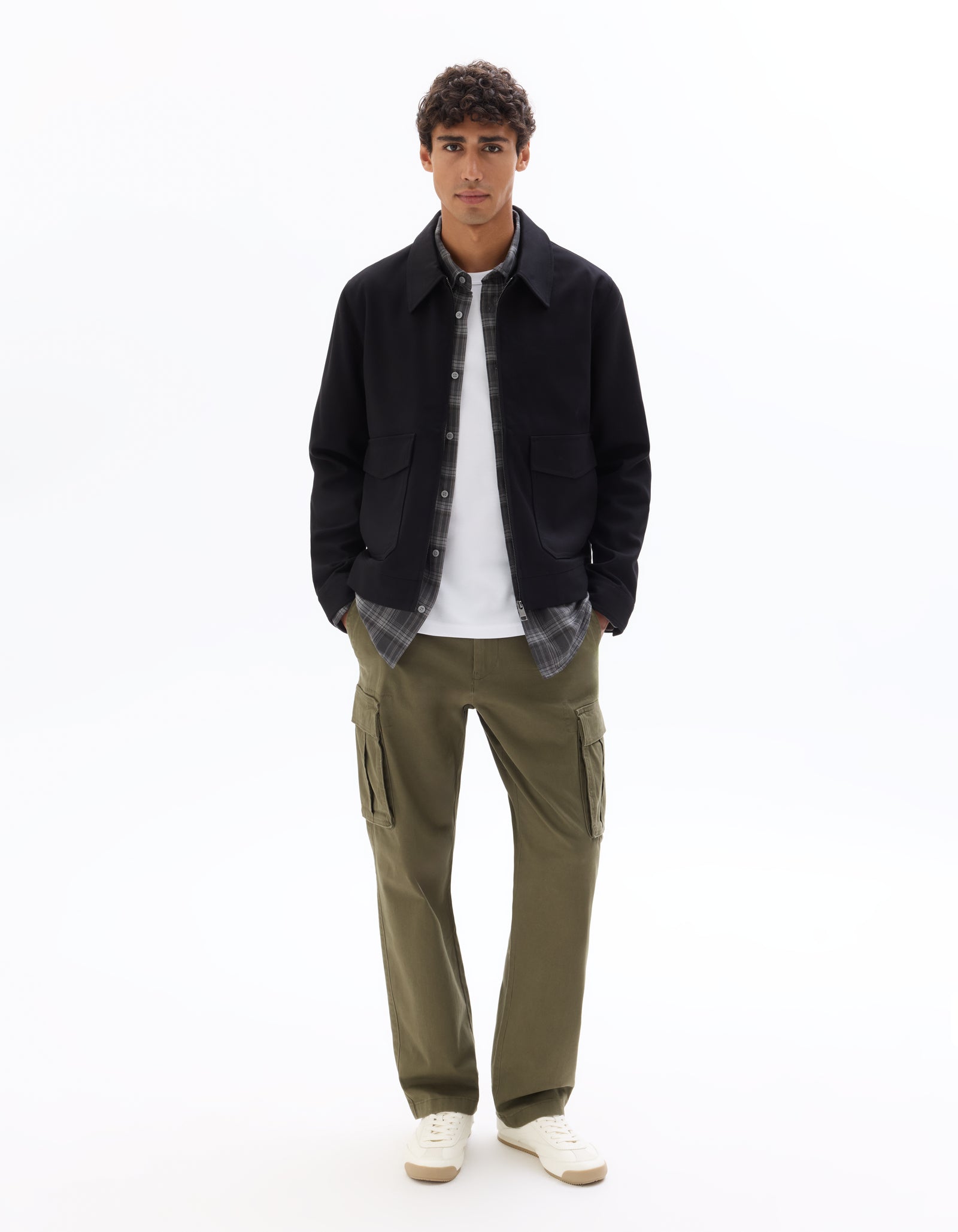 Straight Fit 100% Cotton Casual Trousers - Khaki