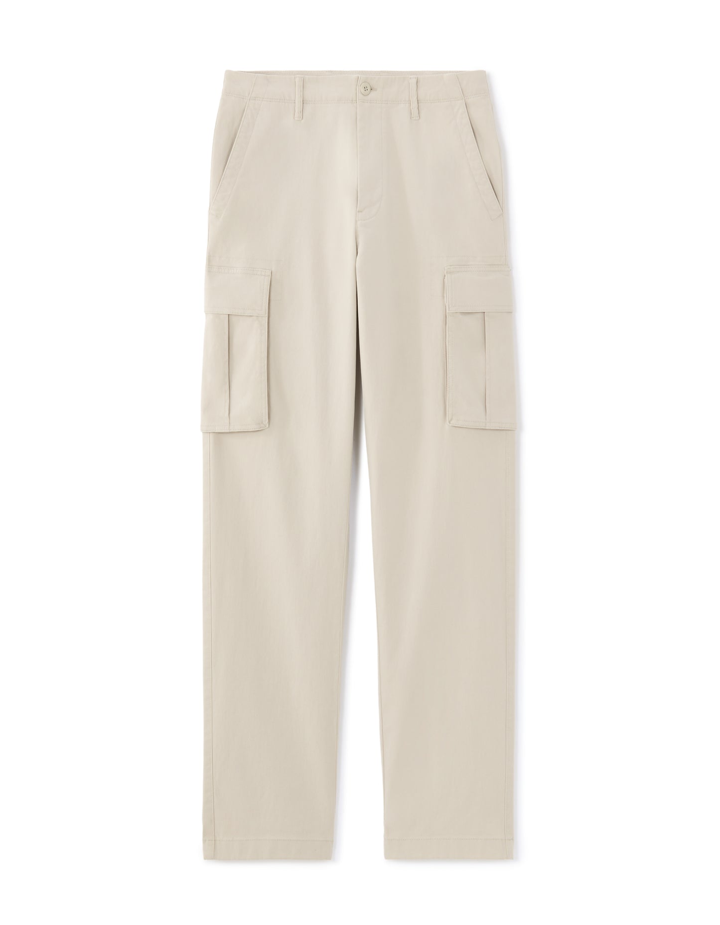 Straight Fit 100% Cotton Casual Trousers - Beige