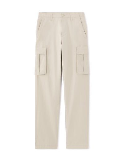 Straight Fit 100% Cotton Casual Trousers - Beige