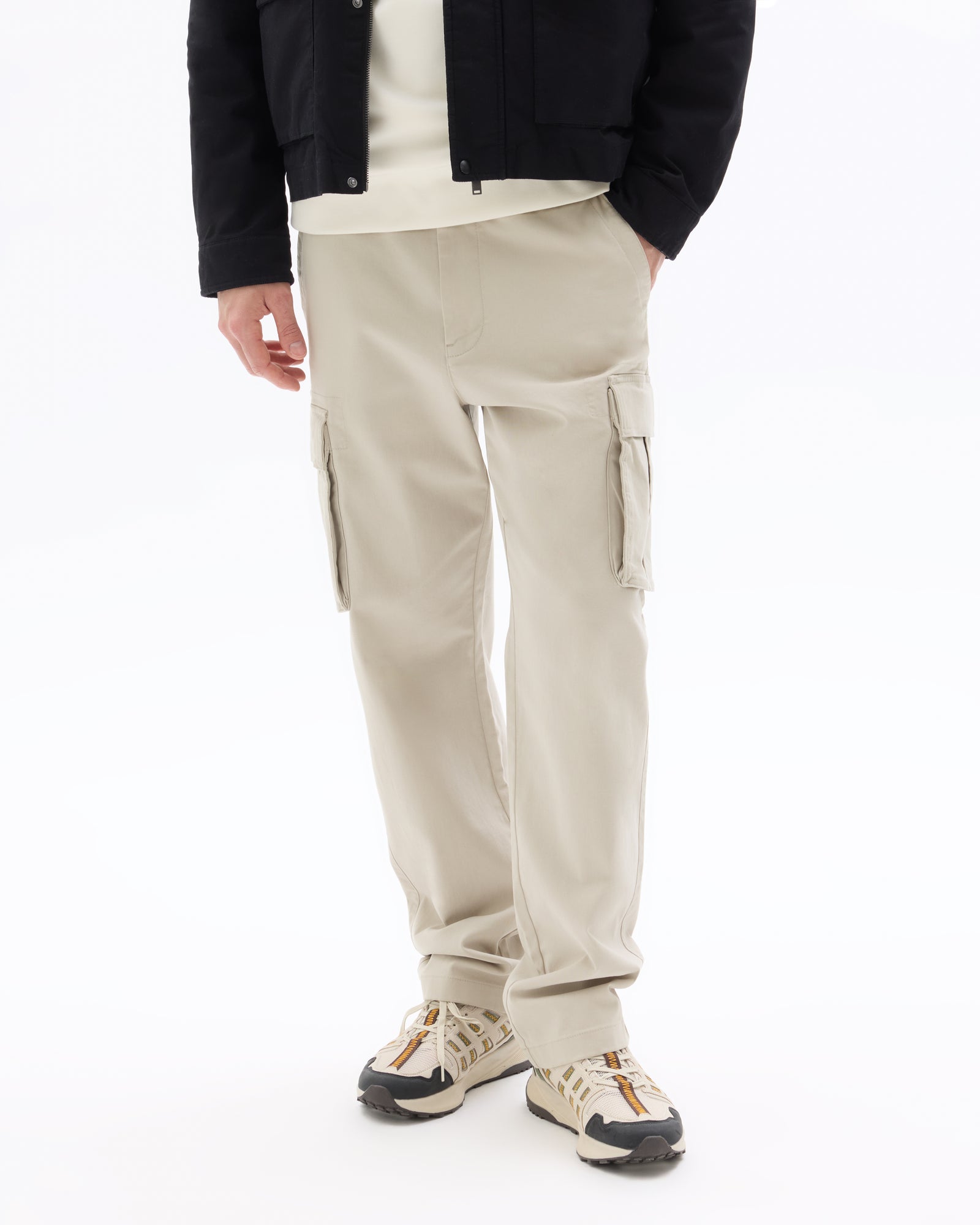 Straight Fit 100% Cotton Casual Trousers - Beige