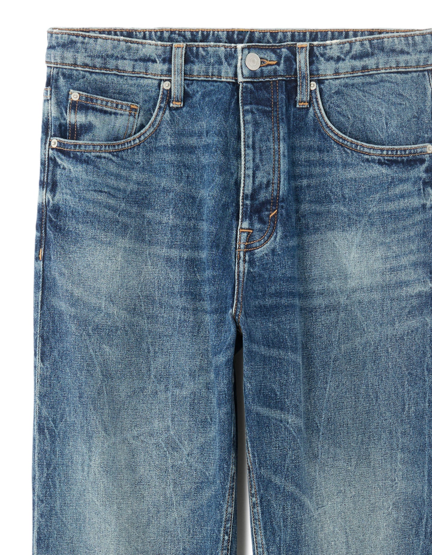 Straight Fit 100% Cotton Solid  Jeans - Blue