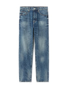 Straight Fit 100% Cotton Solid  Jeans - Blue