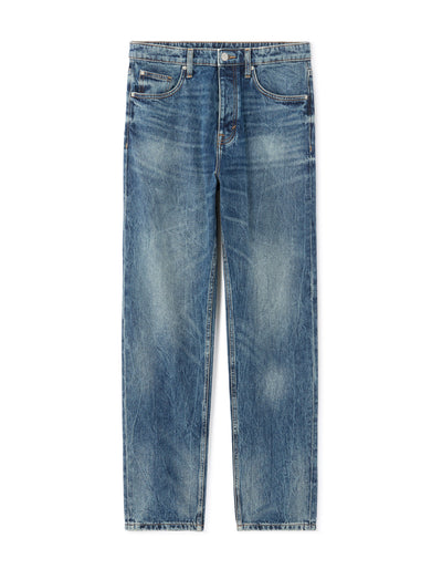 Straight Fit 100% Cotton Solid  Jeans - Blue