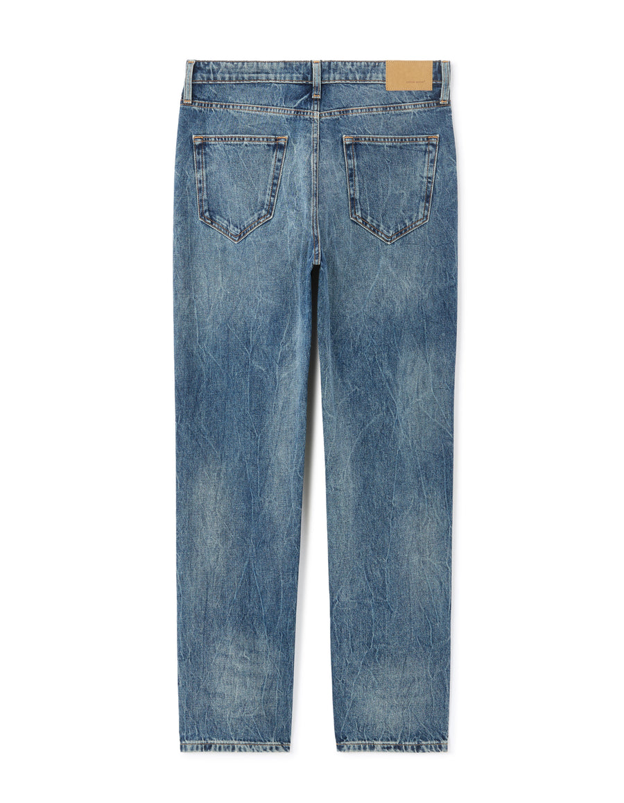 Straight Fit 100% Cotton Solid  Jeans - Blue