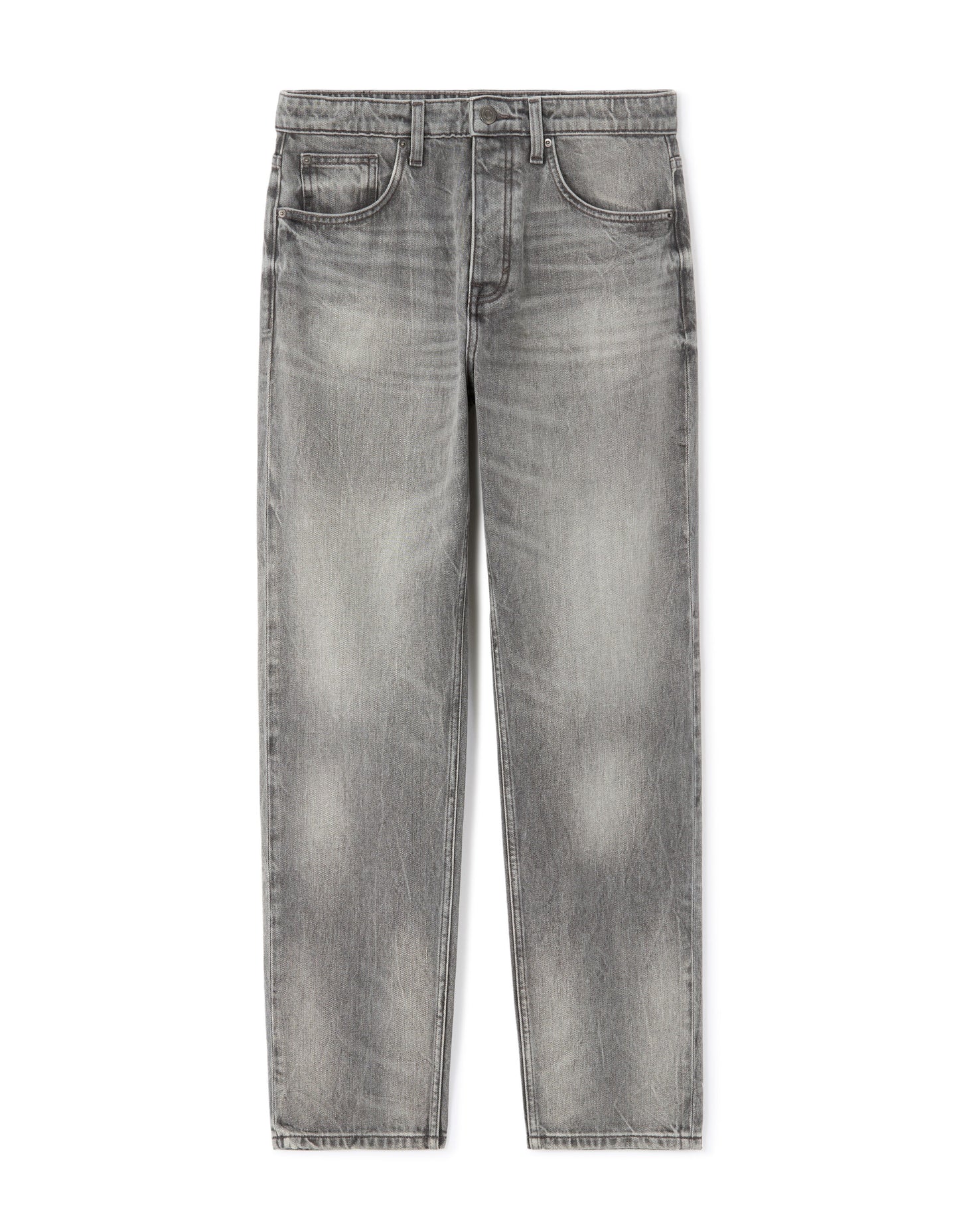Straight Fit 100% Cotton Solid  Jeans - Grey