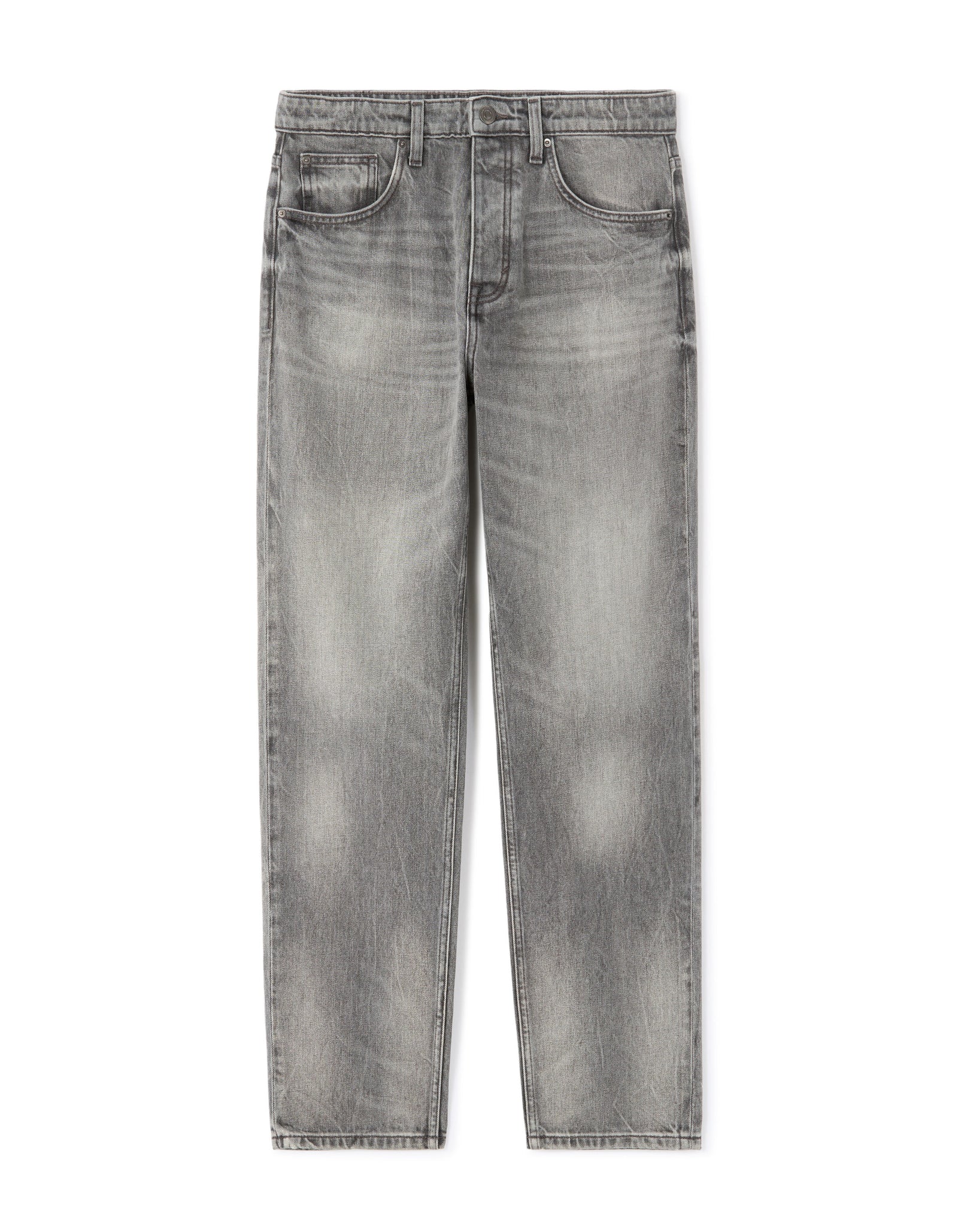 Straight Fit 100% Cotton Solid  Jeans - Grey