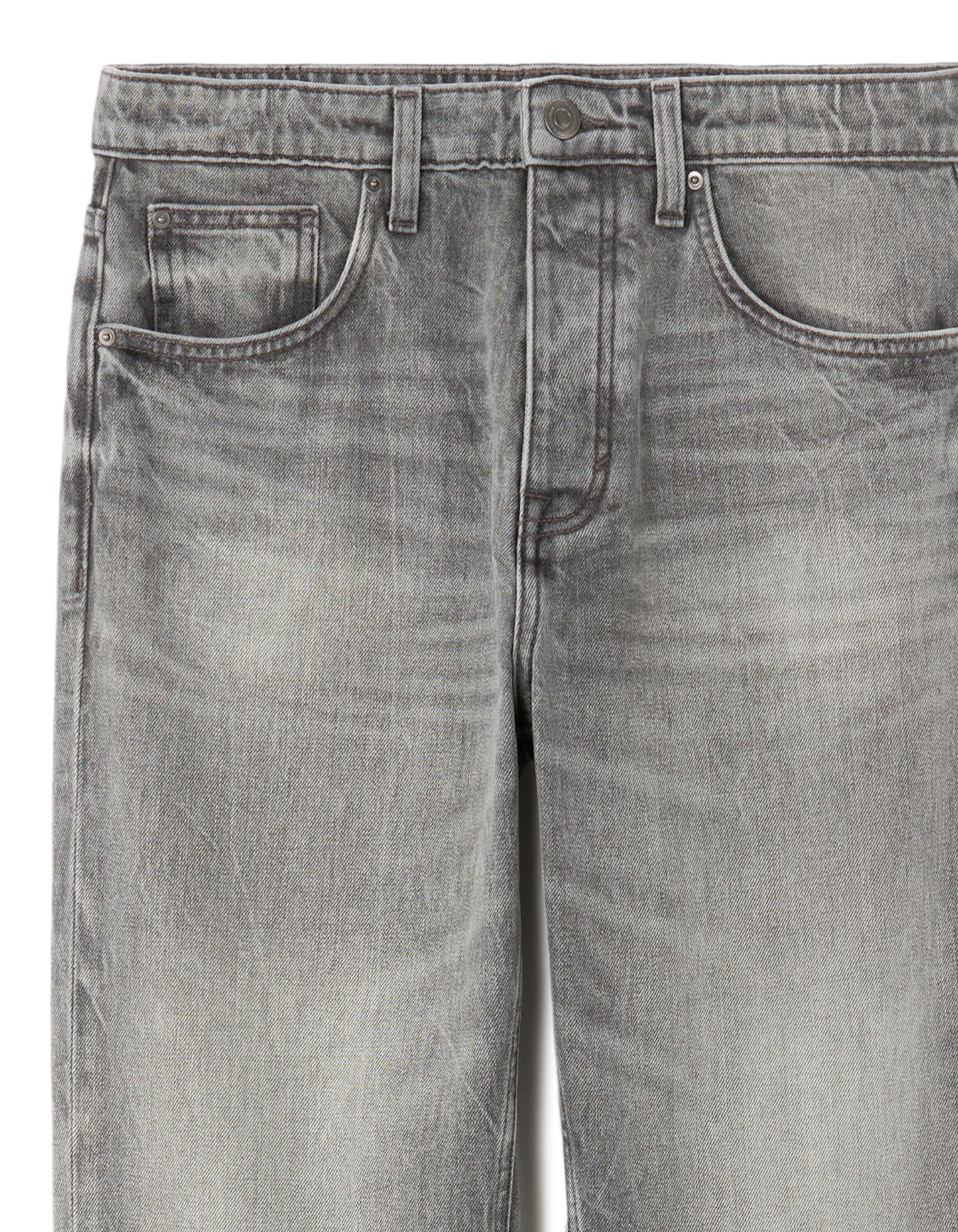 Straight Fit 100% Cotton Solid  Jeans - Grey