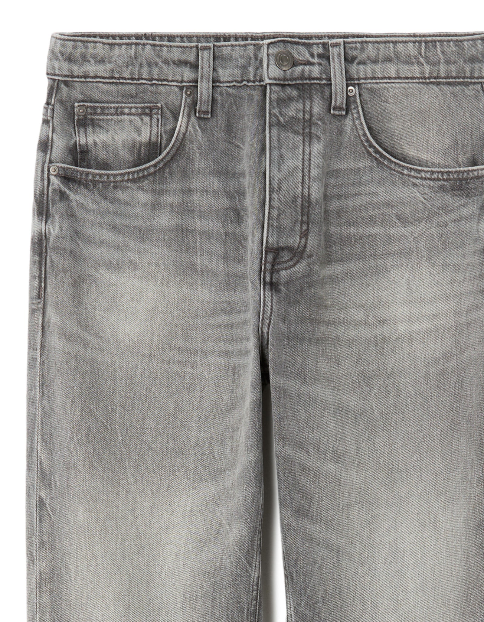 Straight Fit 100% Cotton Solid  Jeans - Grey
