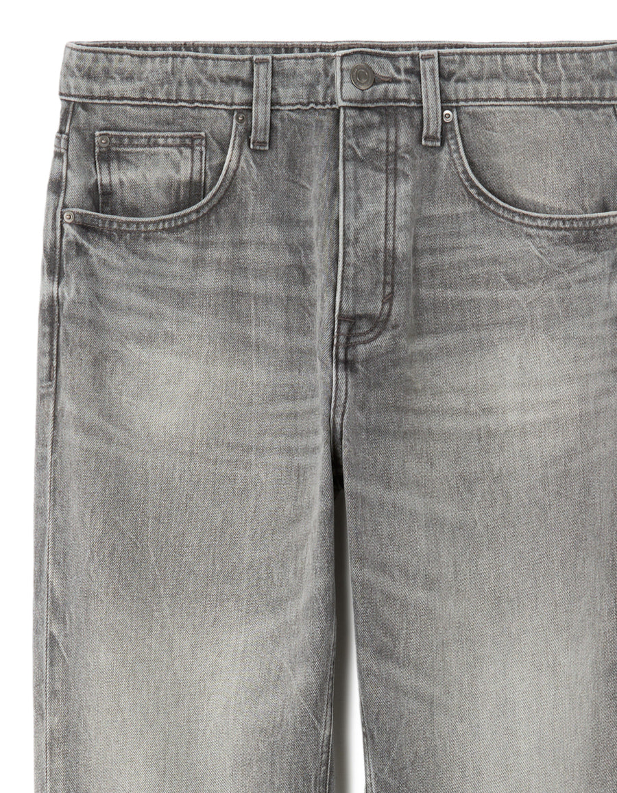 Straight Fit 100% Cotton Solid  Jeans - Grey