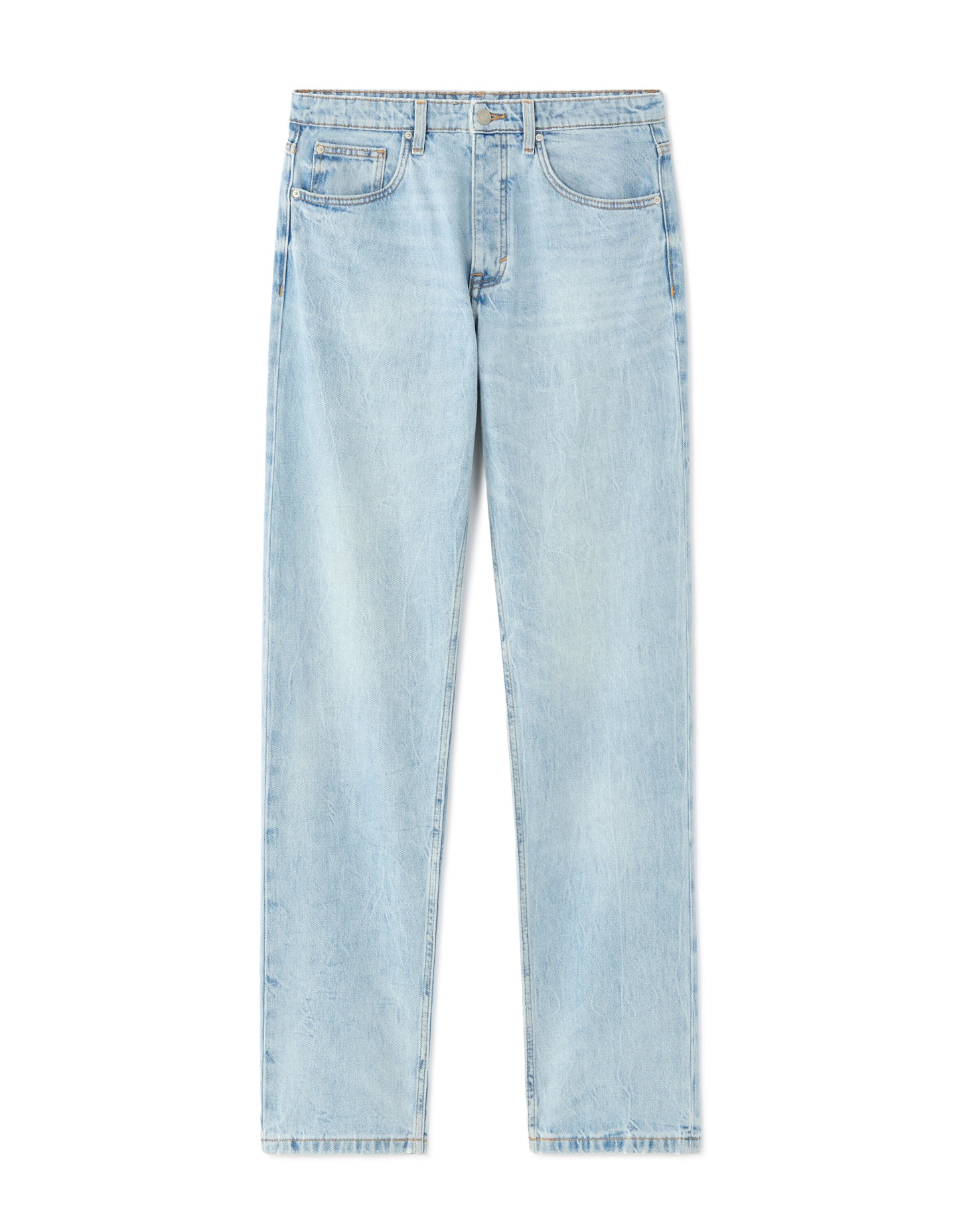 Straight Fit 100% Cotton Solid  Jeans - Blue