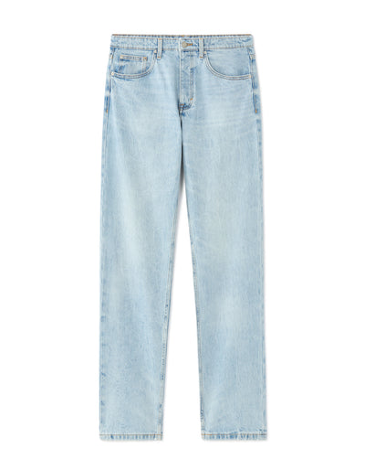 Straight Fit 100% Cotton Solid  Jeans - Blue