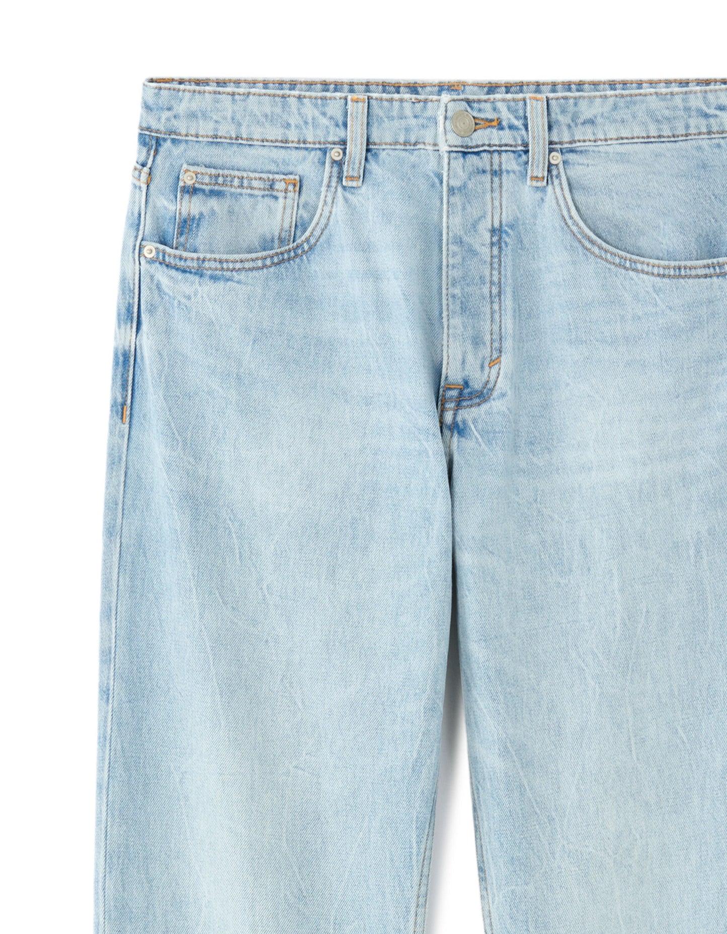 Straight Fit 100% Cotton Solid  Jeans - Blue