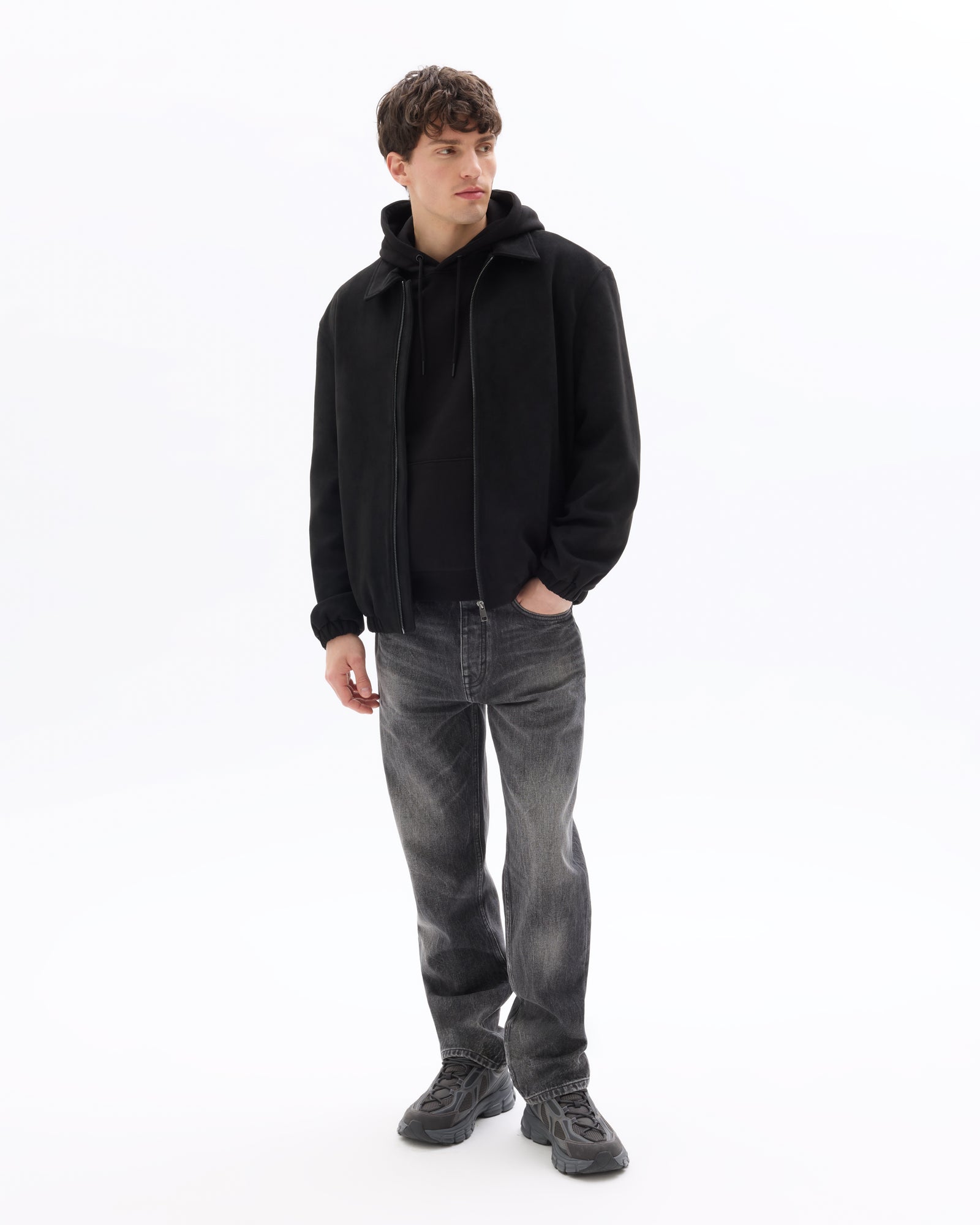 Straight Fit 100% Cotton Jeans - Black
