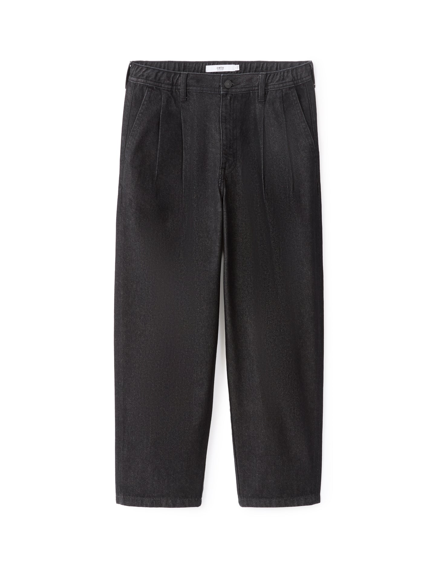 Carrot Fit 100% Cotton Solid  Jeans - Black