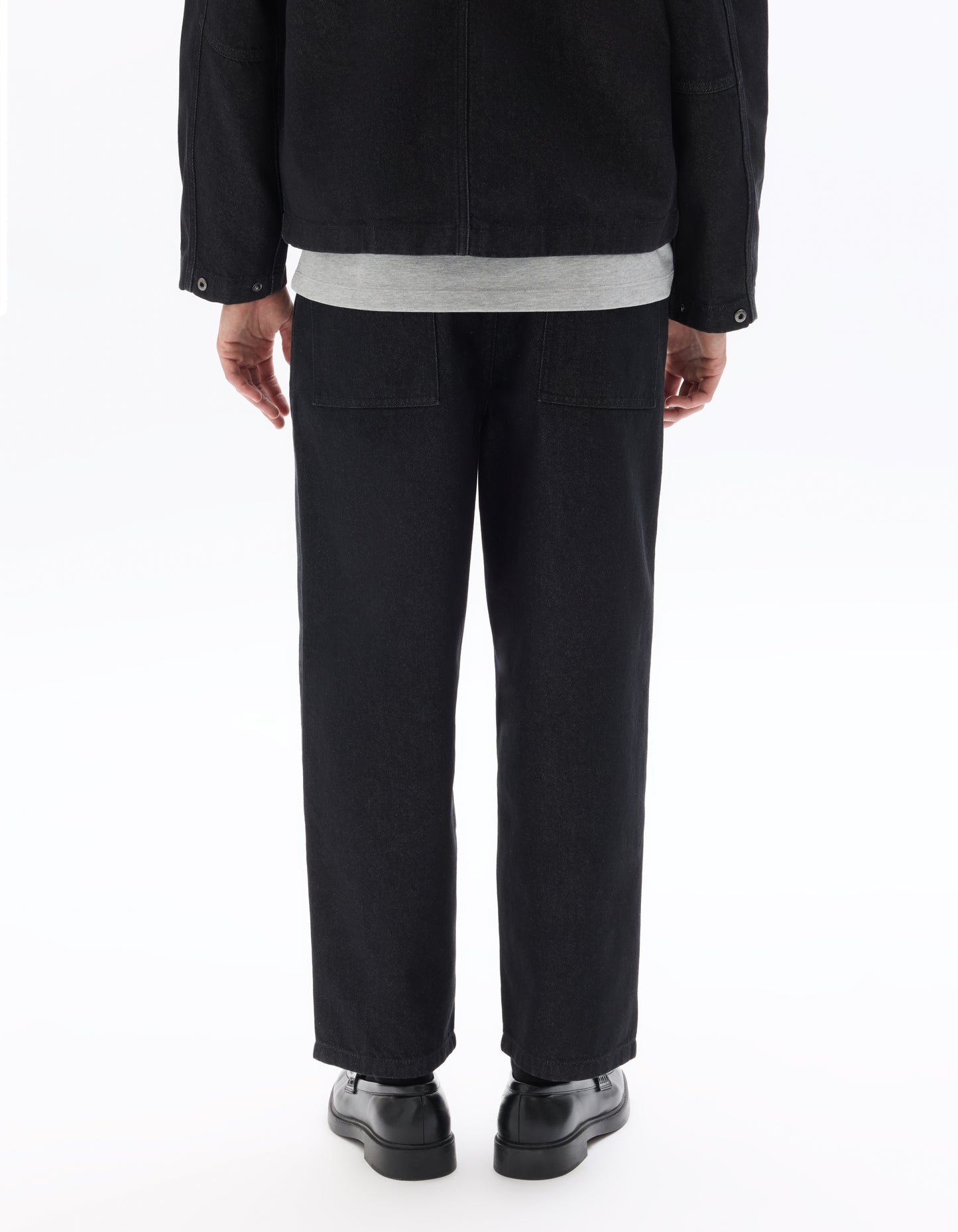 Carrot Fit 100% Cotton Solid  Jeans - Black