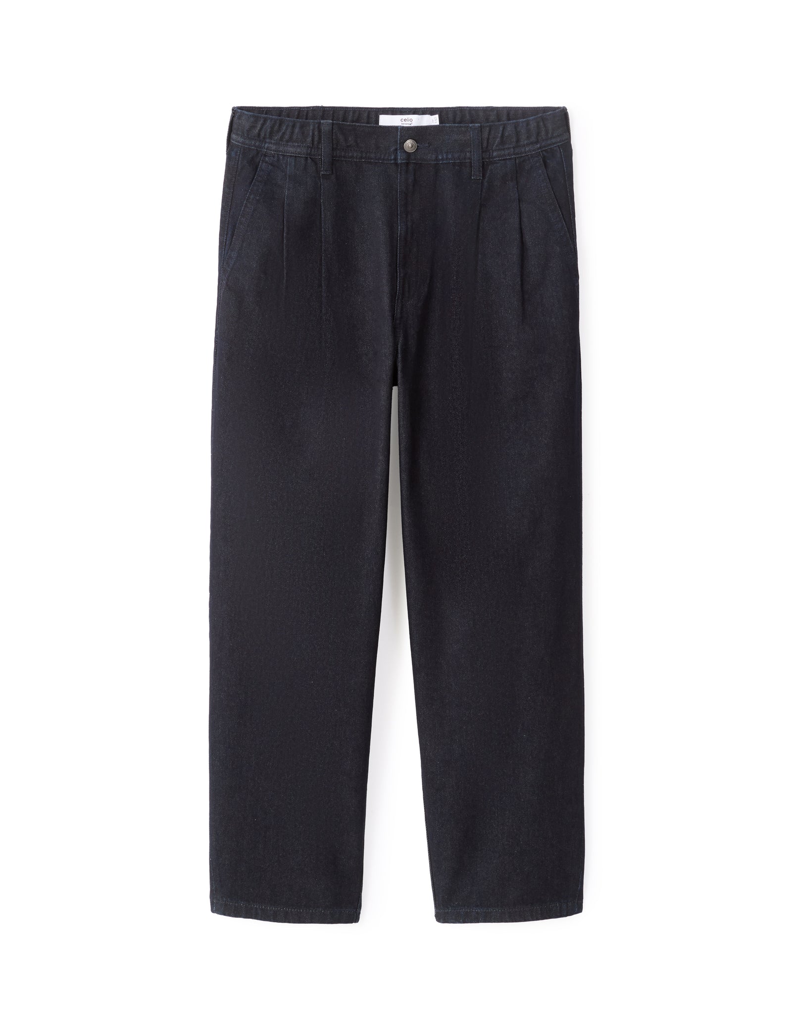 Carrot Fit 100% Cotton Solid  Jeans - Navy Blue