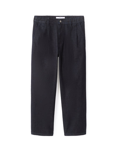 Carrot Fit 100% Cotton Solid  Jeans - Navy Blue