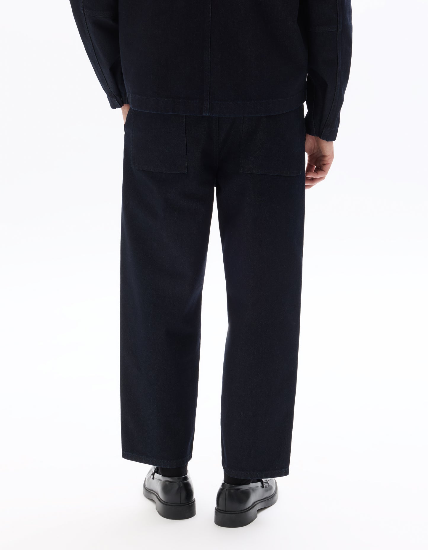 Carrot Fit 100% Cotton Solid  Jeans - Navy Blue