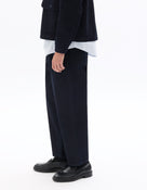 Carrot Fit 100% Cotton Solid  Jeans - Navy Blue