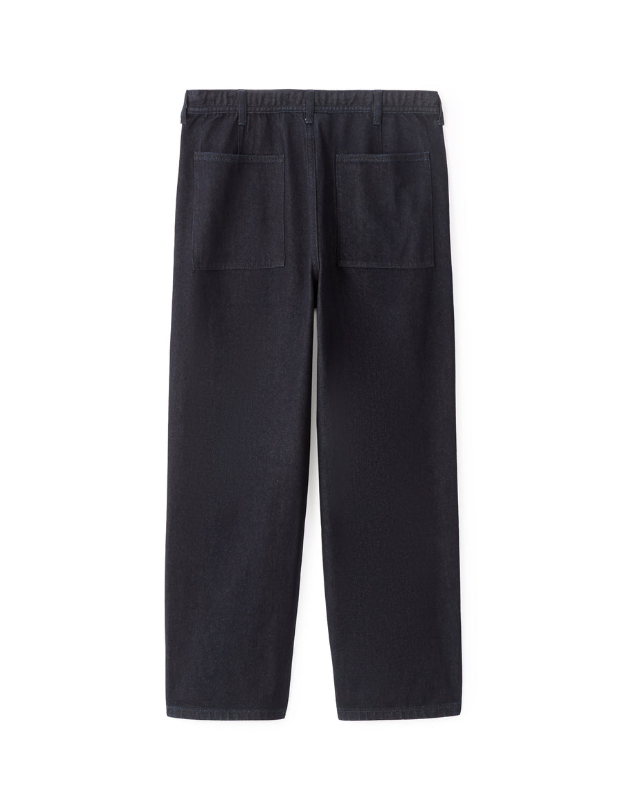 Carrot Fit 100% Cotton Solid  Jeans - Navy Blue