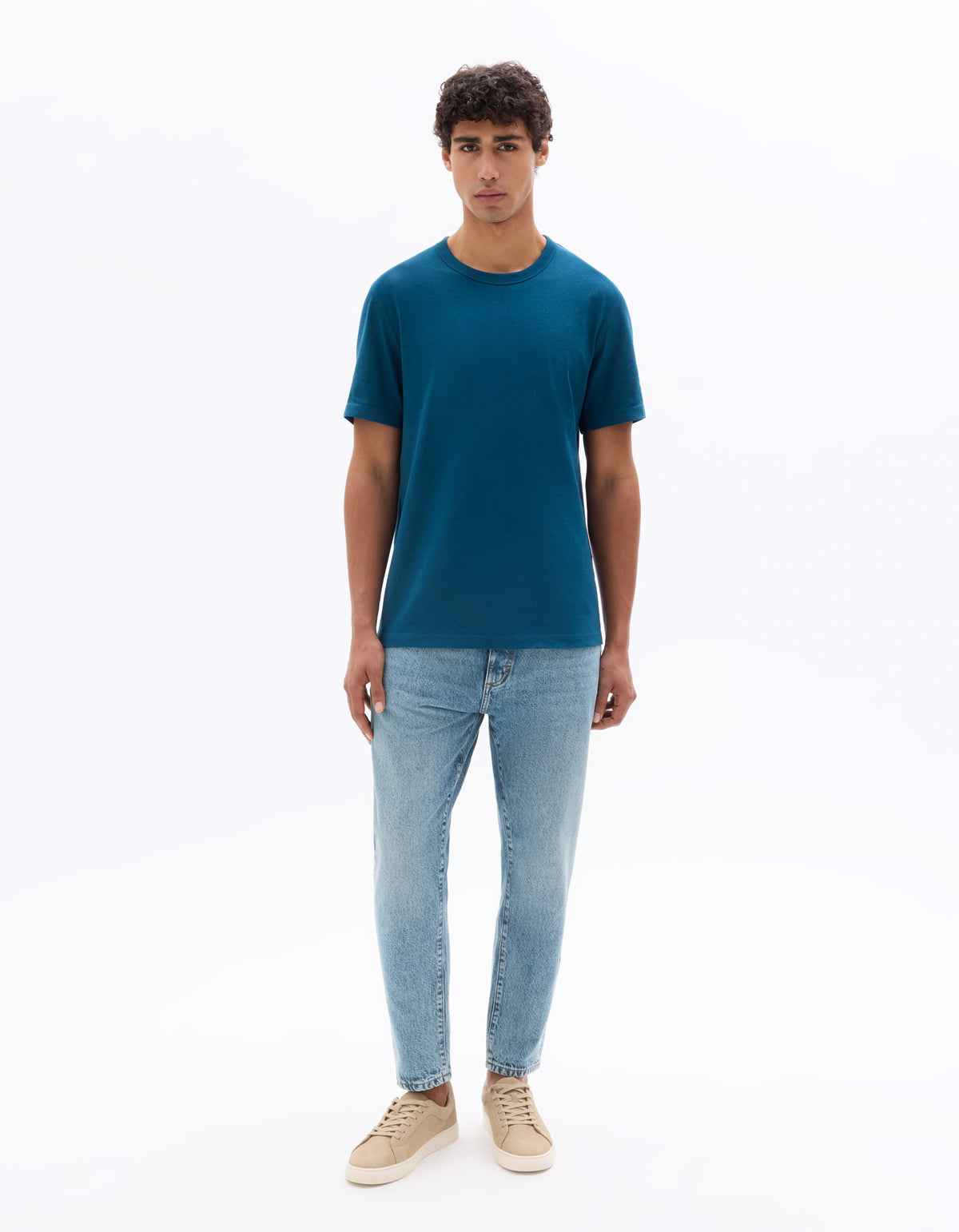 Cropped 100% Cotton Solid Jeans