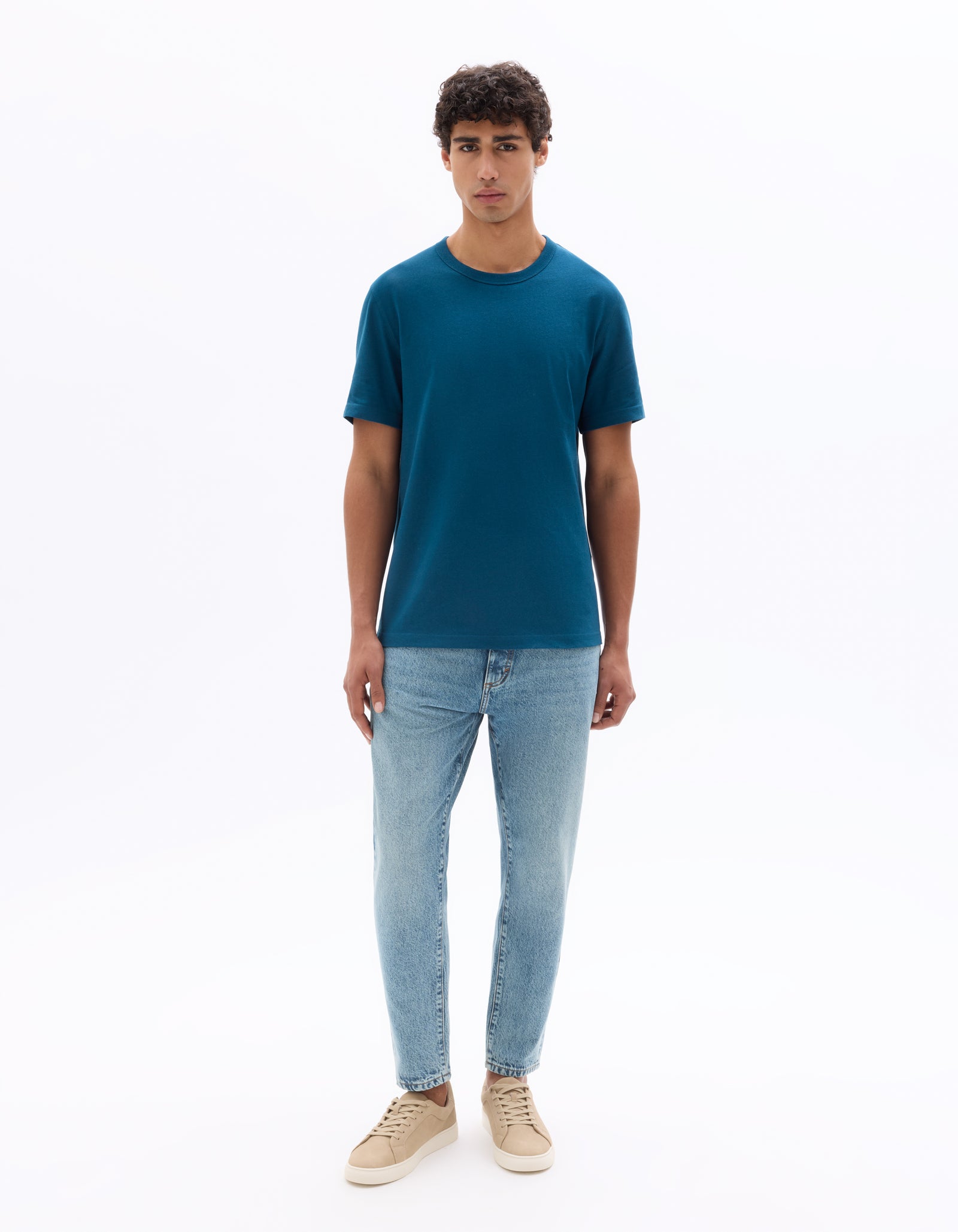 Cropped 100% Cotton Solid Jeans