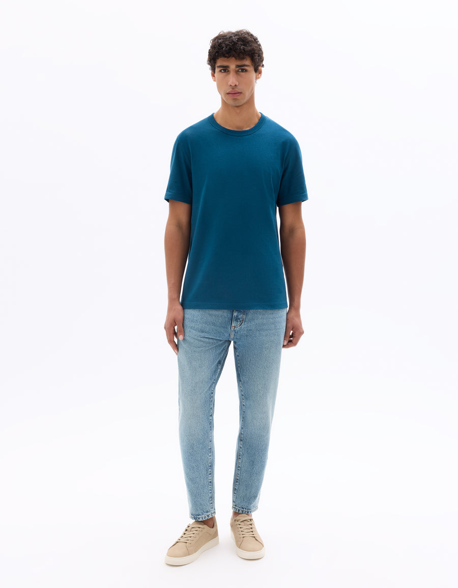 Cropped 100% Cotton Solid Jeans