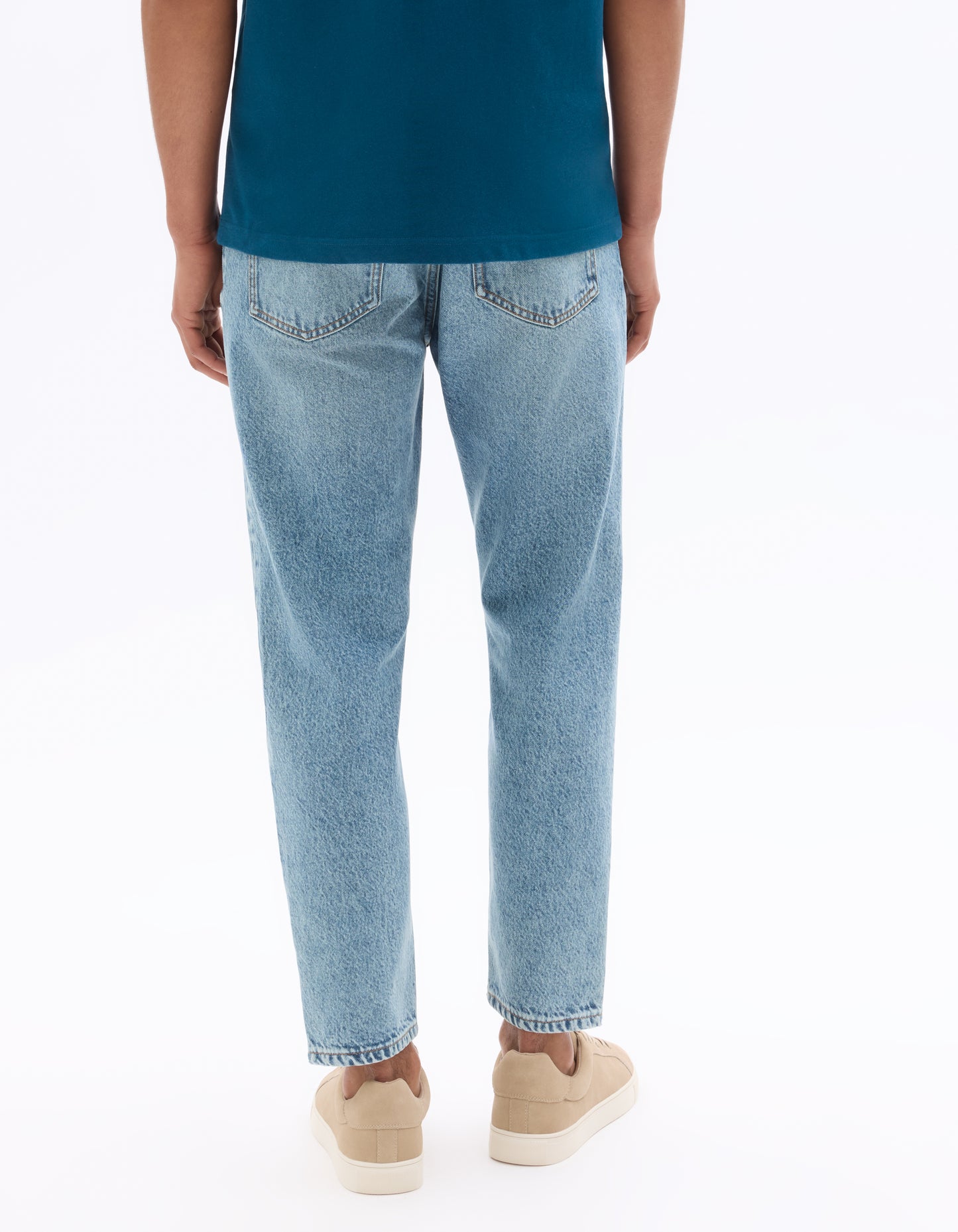 Cropped 100% Cotton Solid Jeans