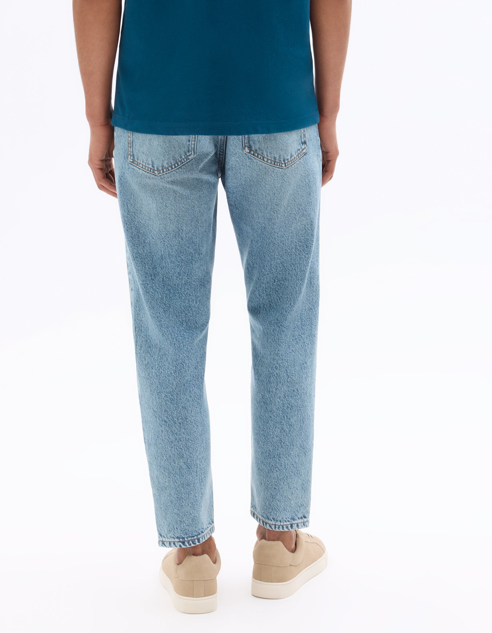 Cropped 100% Cotton Solid Jeans