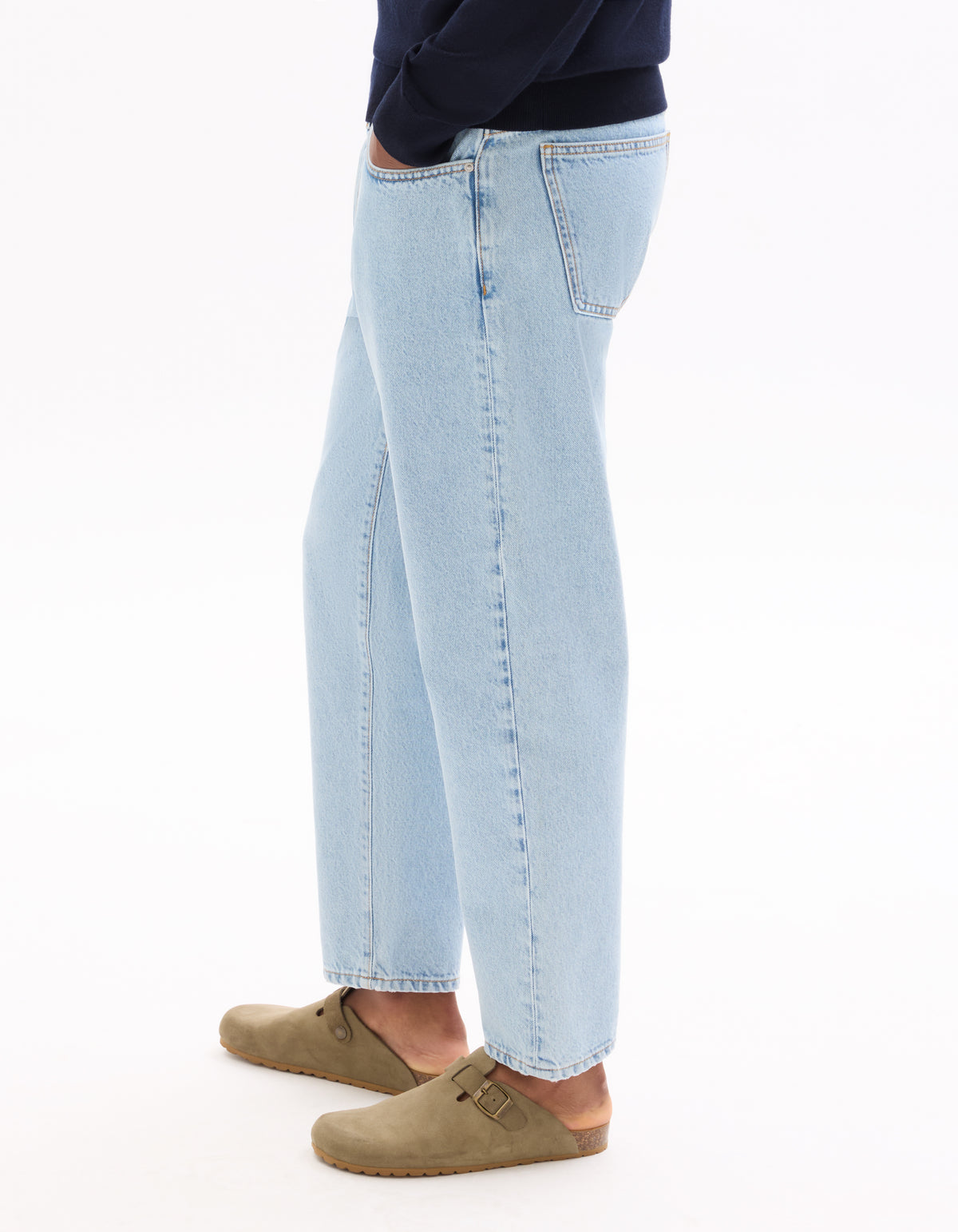 Cropped 100% Cotton Solid Jeans